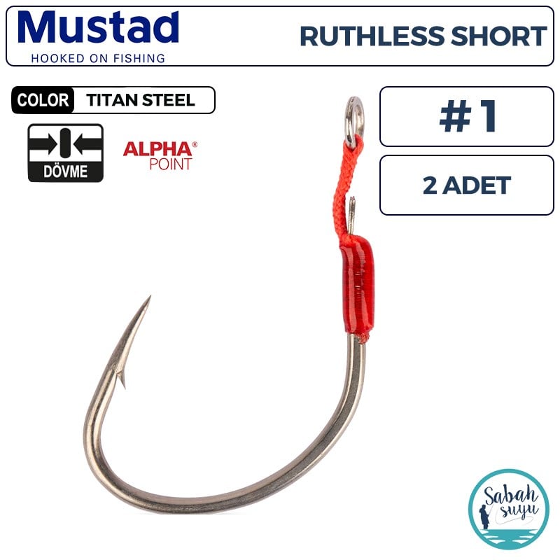 Mustad AS5 AP Ruthless Short Tekli Asist İğne TS #1 (2 Adet)