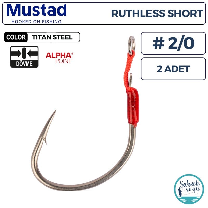Mustad AS5 AP Ruthless Short Tekli Asist İğne TS #2/0 (2 Adet)