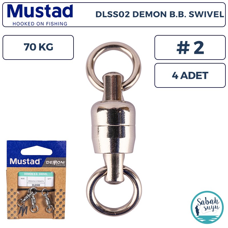 Mustad Demon DLSS02 Bilyalı Fırdöndü #2 70kg (4 Adet)