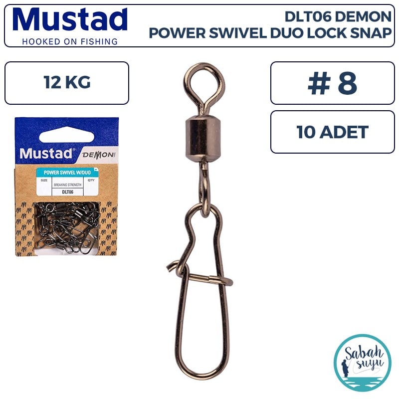 Mustad Demon DLT06 Klipsli Fırdöndü #8 12kg (10 Adet)