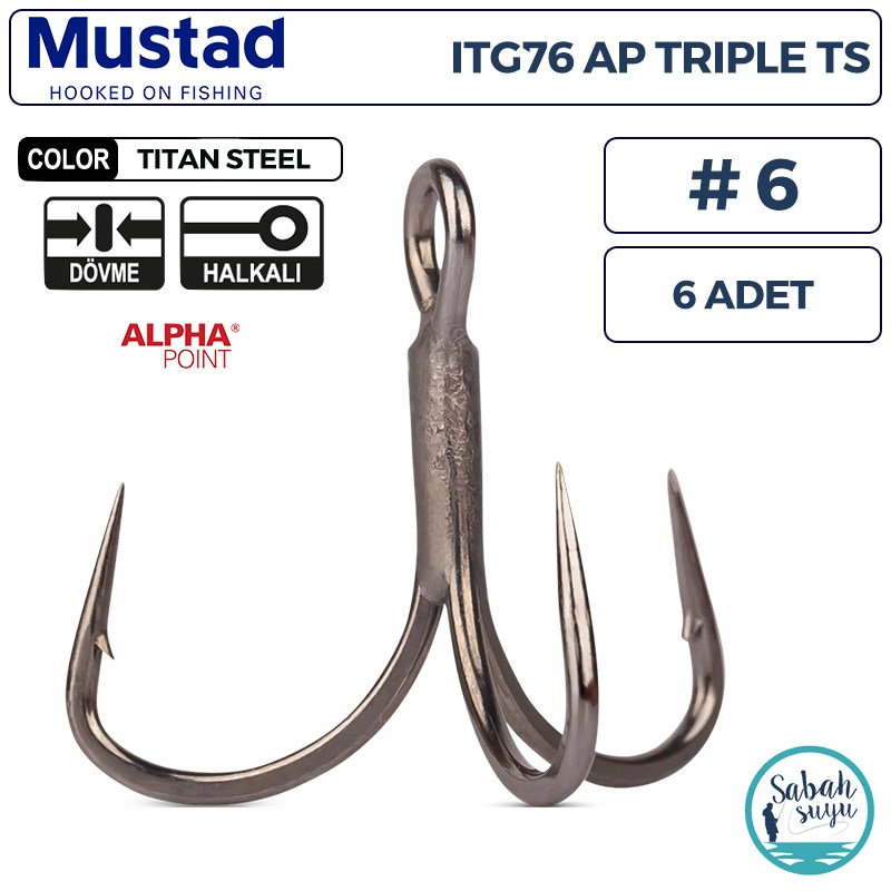 Mustad ITG76AP AP Üçlü İğne TS #6 (6 Adet)