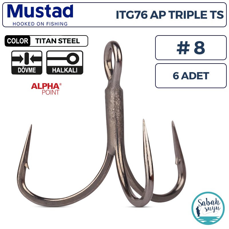 Mustad ITG76AP AP Üçlü İğne TS #8 (6 Adet)