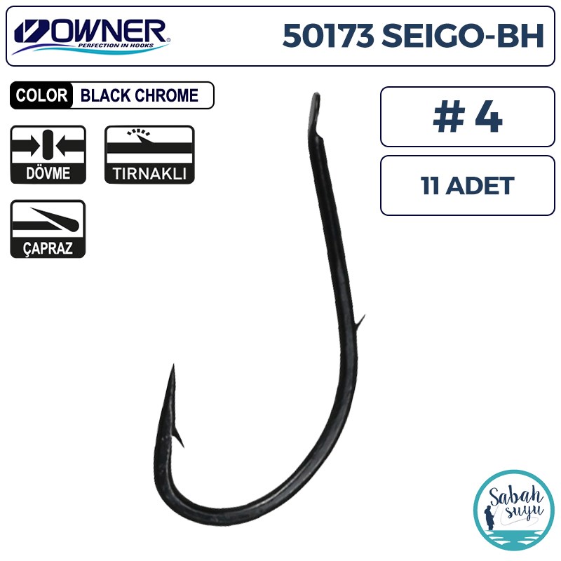 Owner 50173 Seigo BH Tırnaklı Çapraz İğne Siyah #4 (11 Adet)