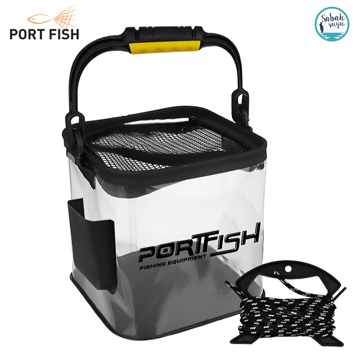 Portfish Katlanır Şeffaf Balıkçı Kovası 24X24cm