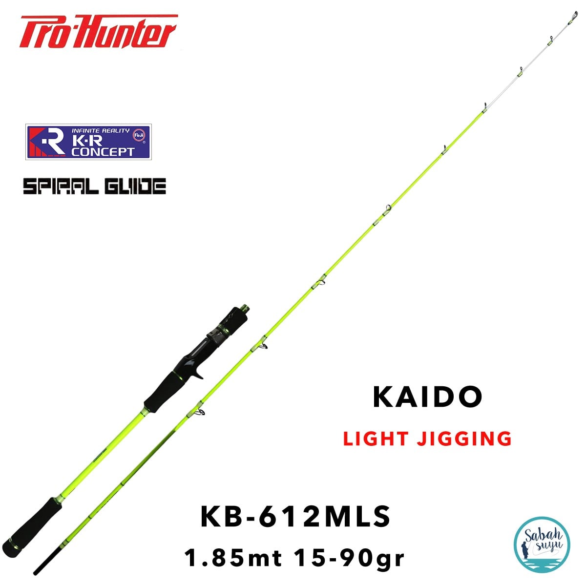 Pro Hunter Kaido KB-612MLS 1.85mt 15-90gr (S2P) Tetikli Light Jigging Kamış Sarı
