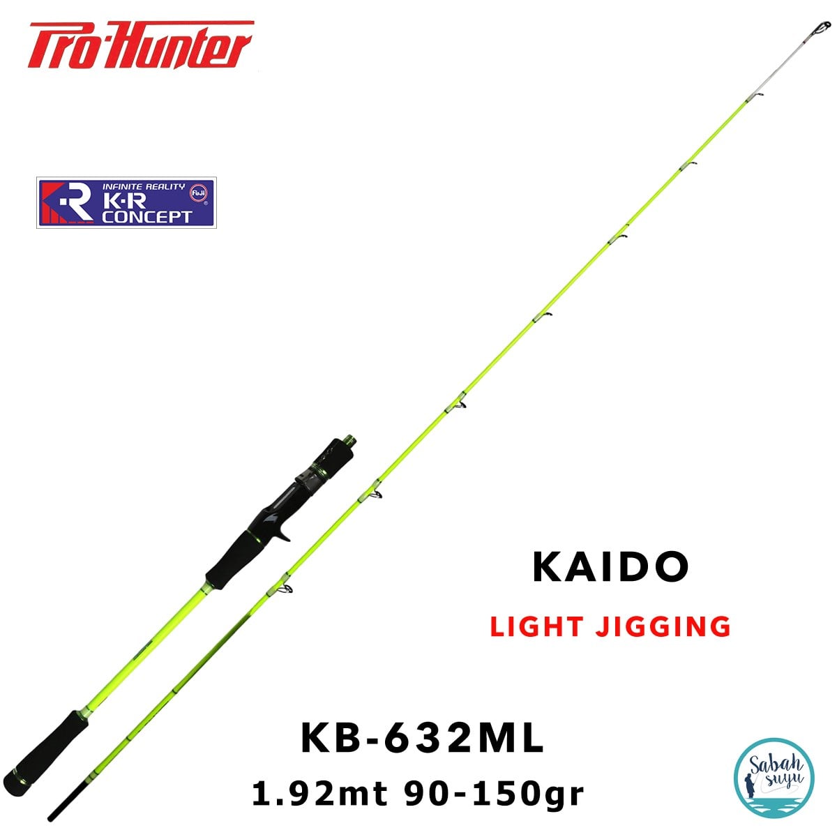 Pro Hunter Kaido KB-632ML 1.92mt 90-150gr (S2P) Tetikli Light Jigging Kamış Sarı