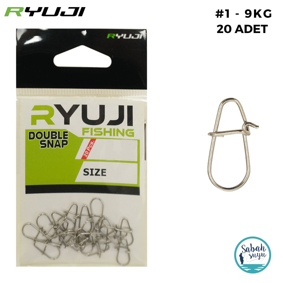 Ryuji Japanese Double Snap Klips #1 9kg (20 Adet)