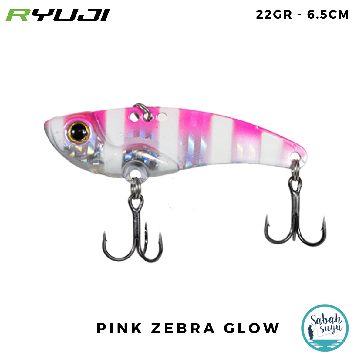 Ryuji Mirror VIB Vibrasyon Jig 6.5cm 22gr Pink Zebra Glow