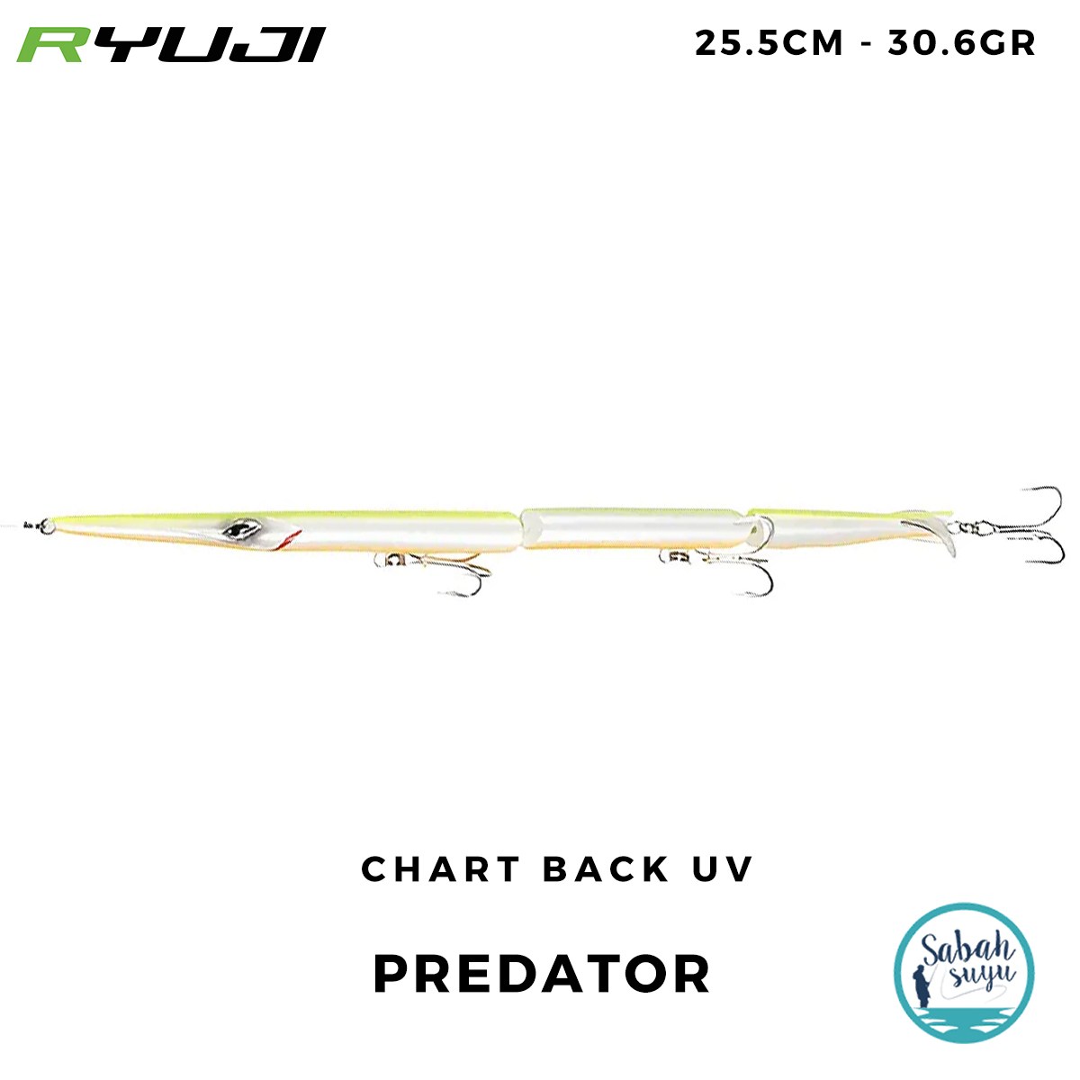 Ryuji Predator Sinking 25.5cm 30.6gr Chart Back UV Maket Balık