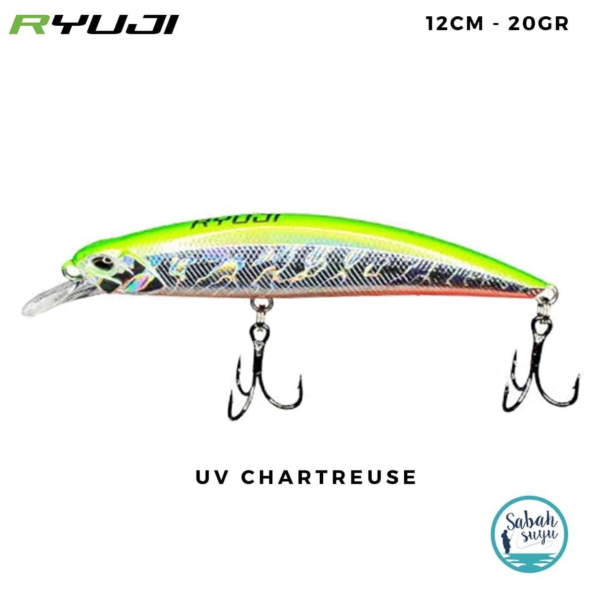 Ryuji Real Jerk 95S 9.5cm 16gr UV Chartreuse Maket Balık