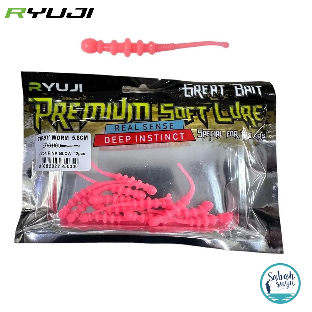 Ryuji Tipsy Worm 5.8cm Silikon LRF Kurt Pink Glow