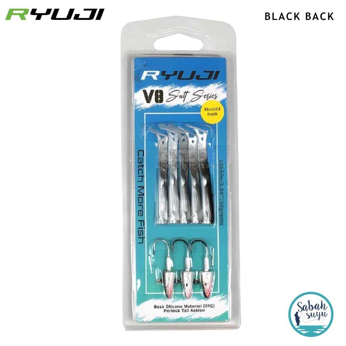 Ryuji V8 10cm 10gr Silikon Yem Set (3+5) Black Back