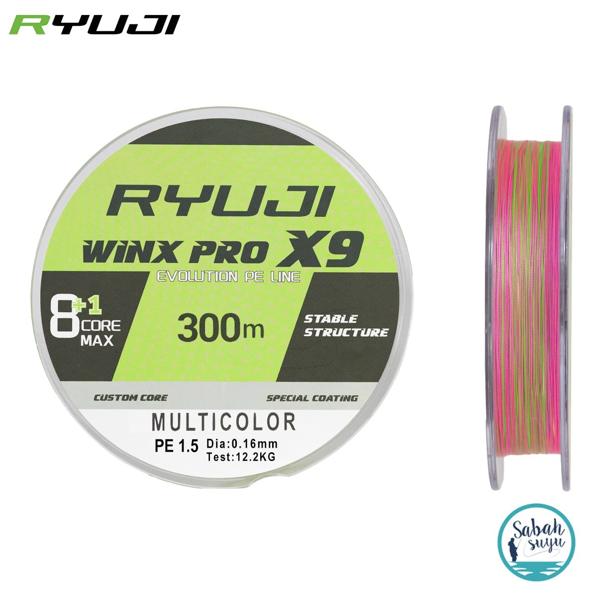 Ryuji Winx Pro X9 İp Misina 300mt PE 1.5 0.16mm 12.2kg Multicolor