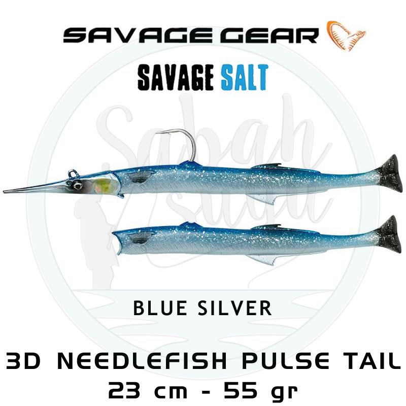 Savage Gear 3D Needlefish Pulsetail 2+1 23cm 55gr Blue Silver