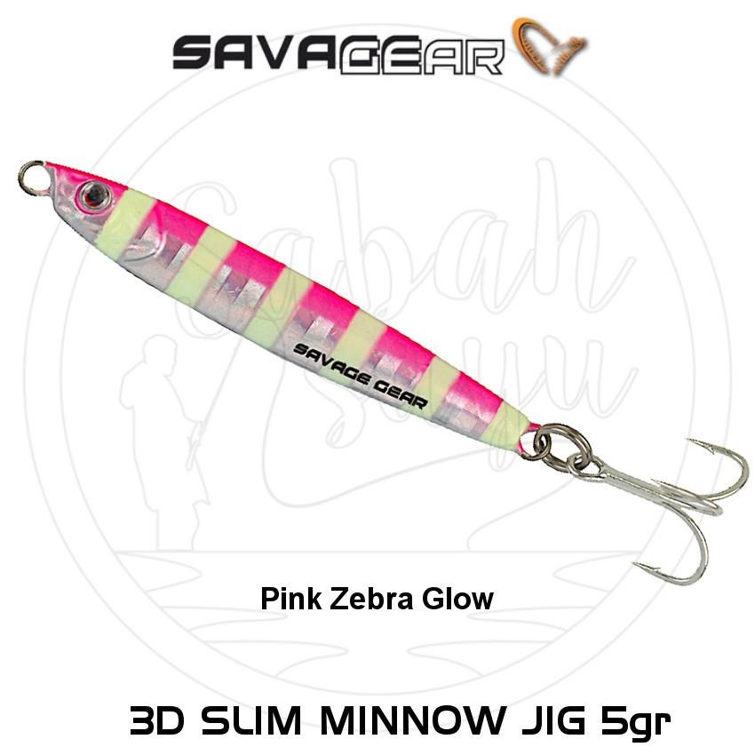 Savage Gear 3D Slim Minnow Baby Jig 5g 4.6cm Pink Zebra Glow