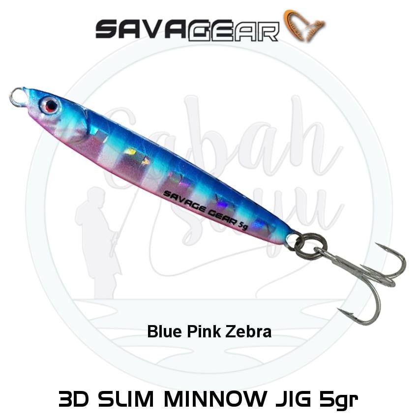 Savage Gear 3D Slim Minnow Baby Jig 5g 4.6cm Blue Pink Zebra