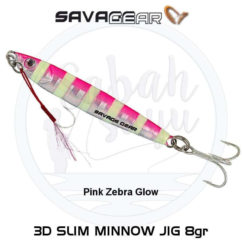 Savage Gear 3D Slim Minnow Baby Jig 8g 5.4cm Pink Zebra Glow