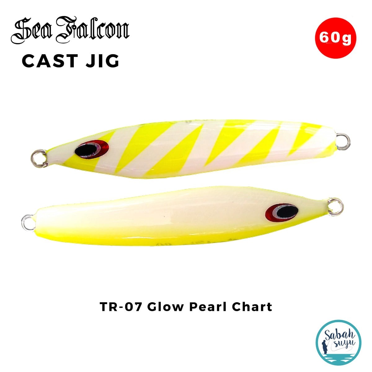 Sea Falcon Cast Jig 60gr TR-07 Glow Pearl Chart
