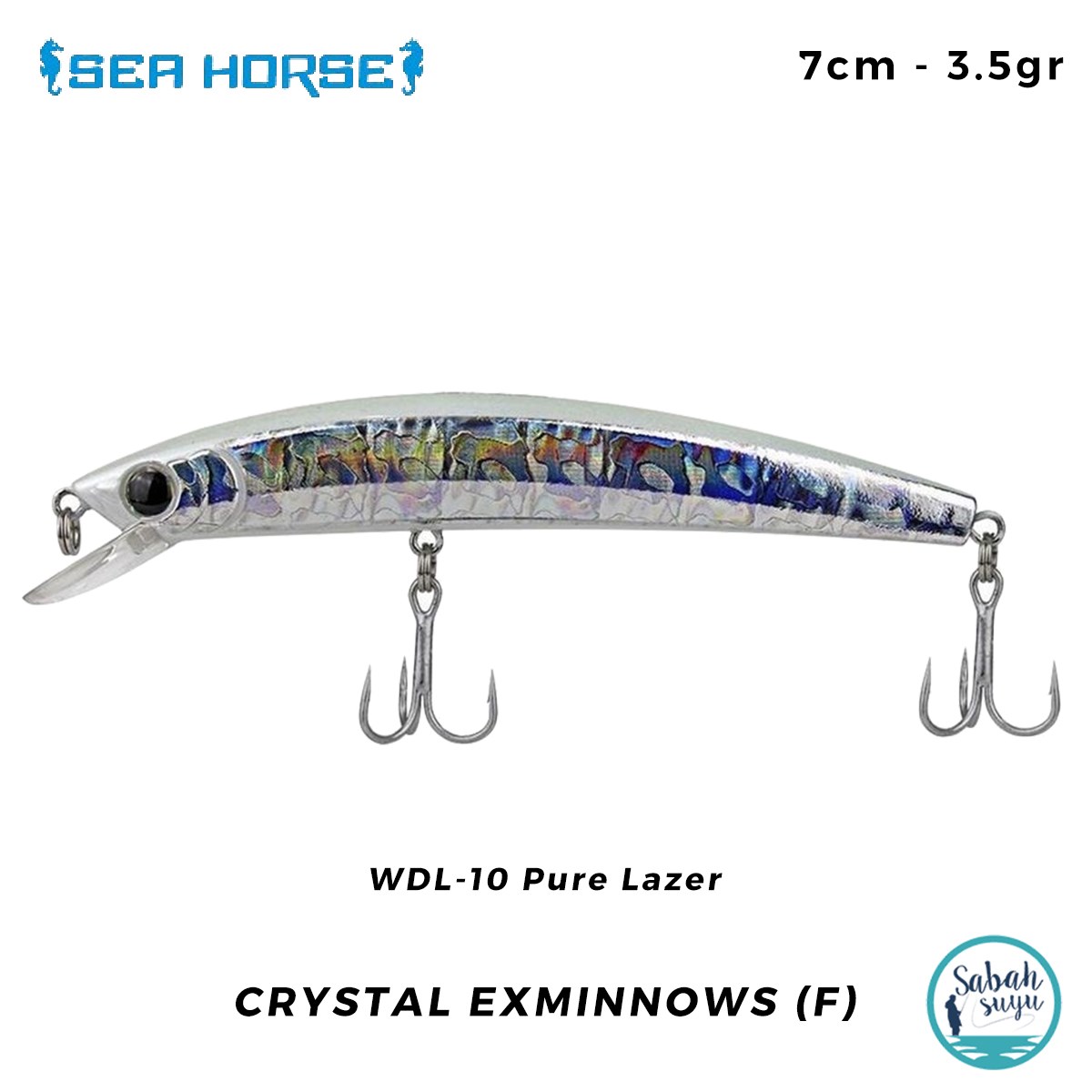 Sea Horse Crystal Exminnows (F) 7cm 3.5gr WDL-10 Pure Lazer