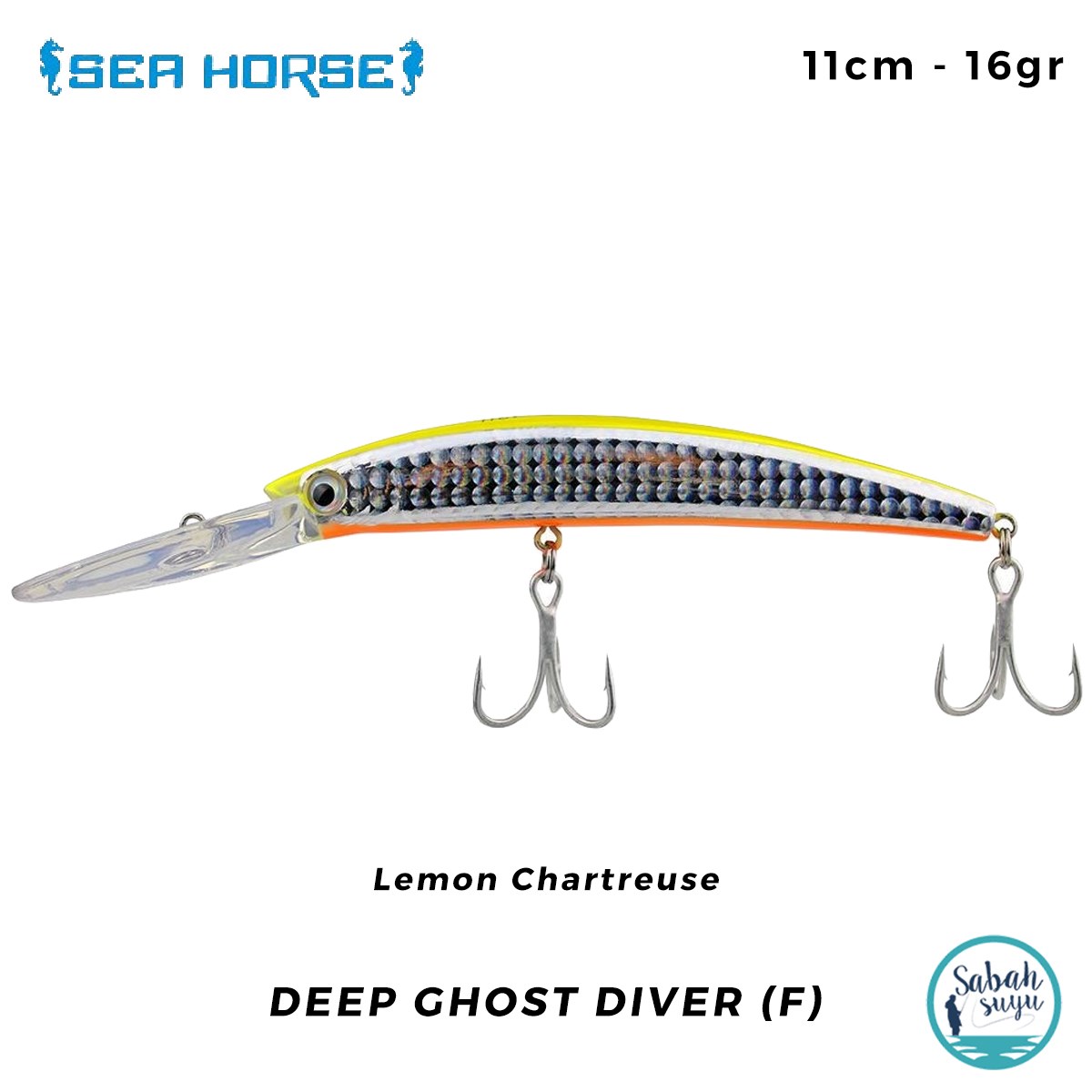 Sea Horse Deep Ghost Diver (F) 11cm 16gr Lemon Chartreuse