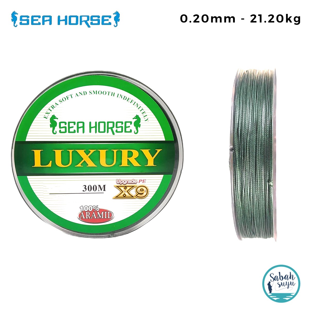 Sea Horse Luxury X9 İp Misina 0.20mm 21.20kg 300mt Yeşil