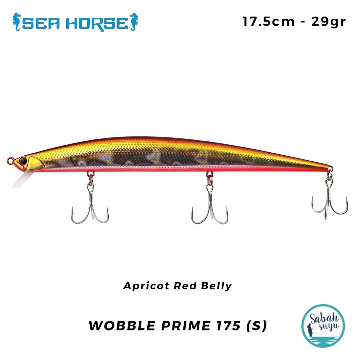 Sea Horse Wobble Prime 175 (S) 17.5cm 29gr Apricot Red Belly