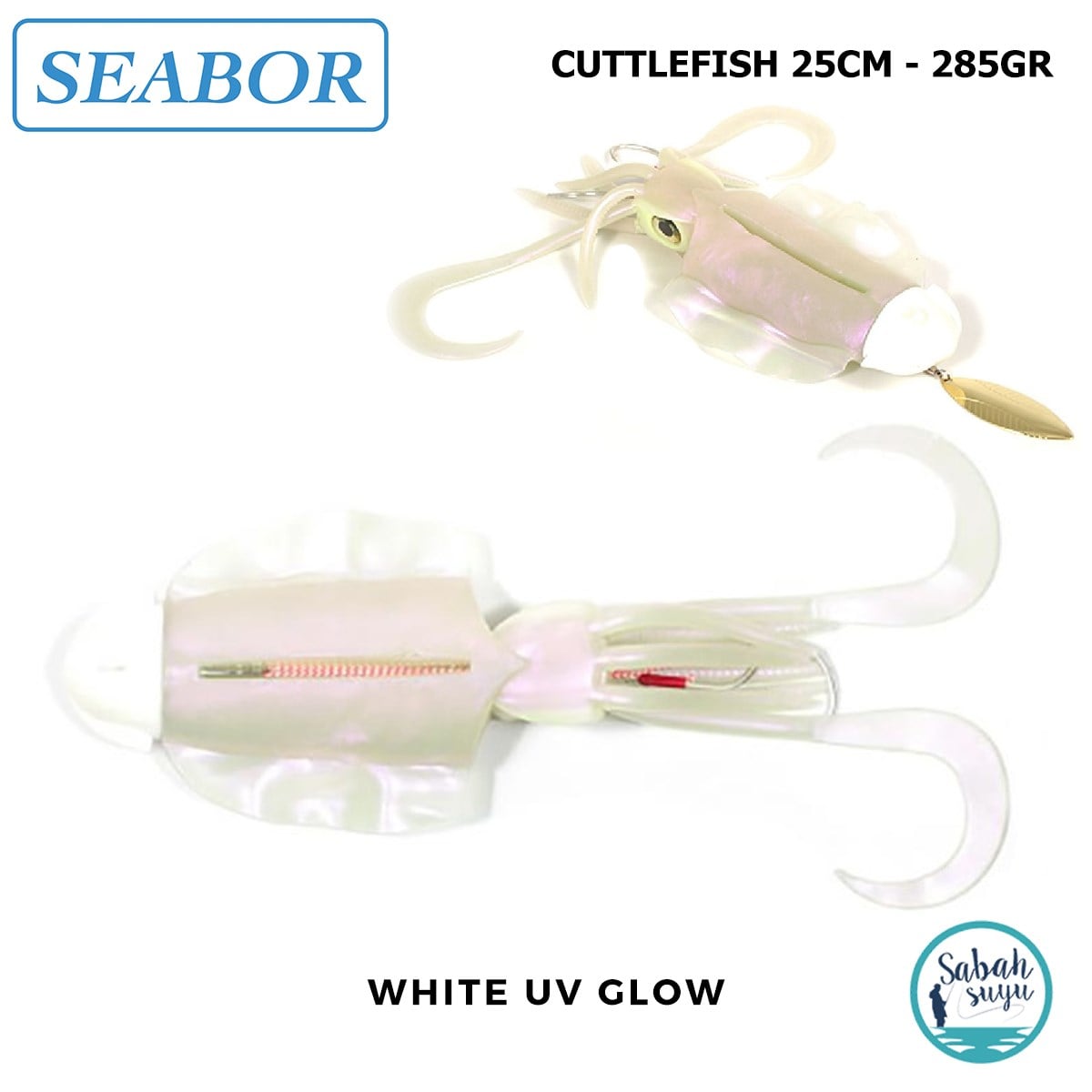 Seabor Cuttlefish Silikon Kalamar 285gr White UV Glow