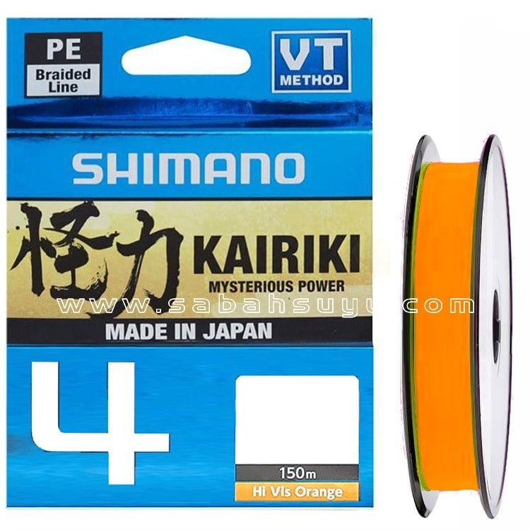 Shimano Kairiki 4 Örgü İp Misina 150m 0.20mm / 13.8kg Hi-Vis Orange