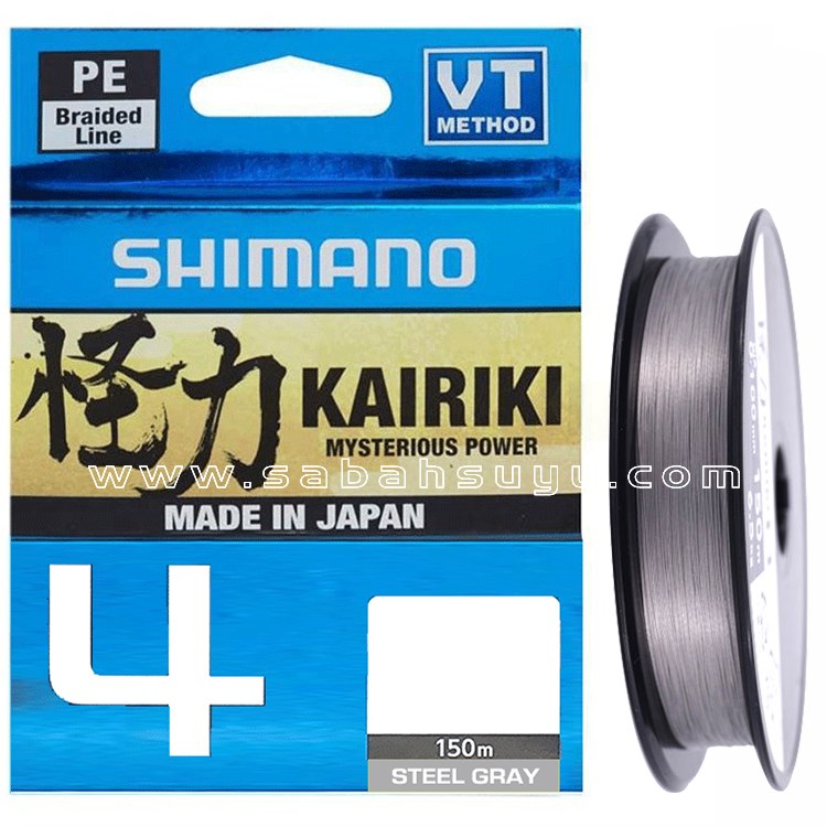 Shimano Kairiki 4 Örgü İp Misina 150m 0.10mm / 6.8kg Steel Gray