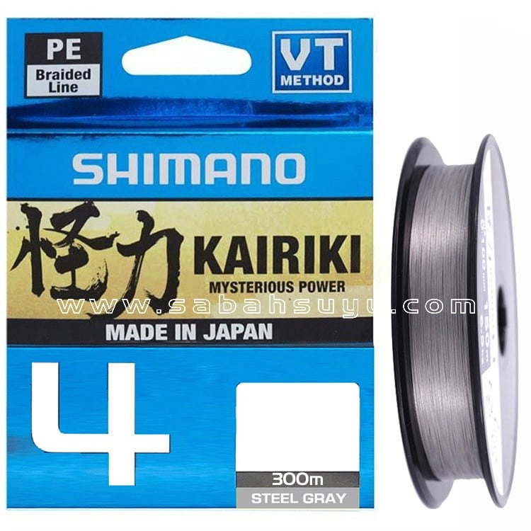 Shimano Kairiki 4 Örgü İp Misina 300m 0.10mm / 6.8kg Steel Gray