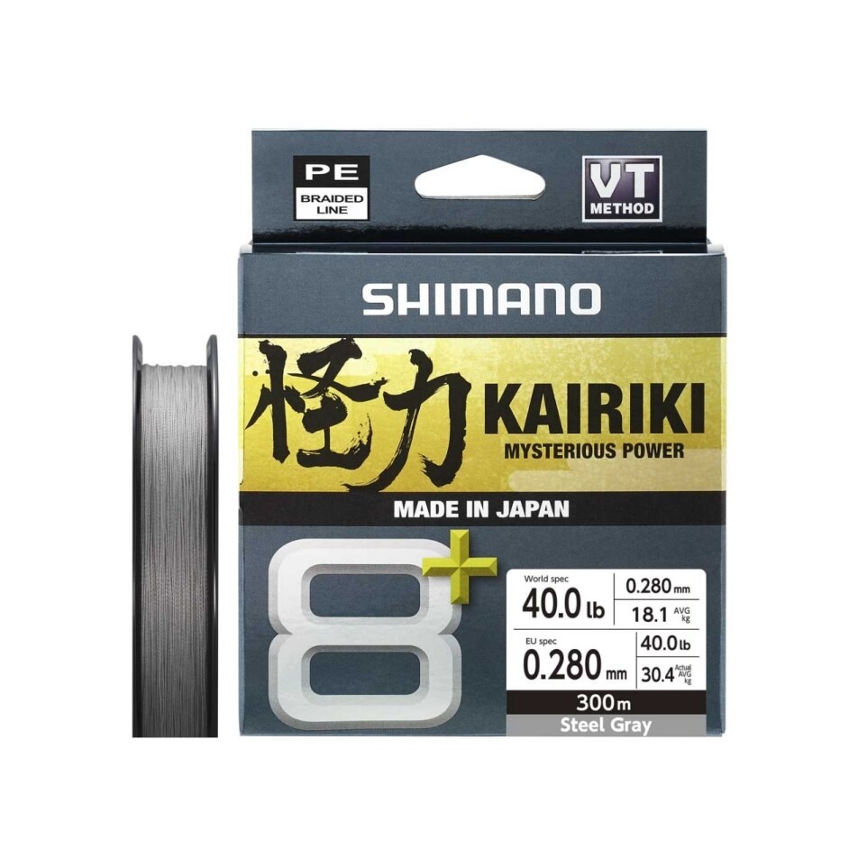 Shimano Kairiki 8+ İp Misina 300m Steel Gray PE 4.0 0.28mm / 30.4kg