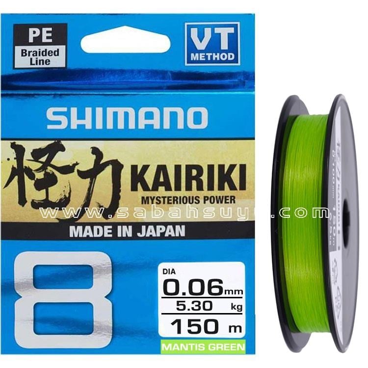 Shimano Kairiki 8 Örgü İp Misina 150m Mantis Green 0.06mm / 5.3kg