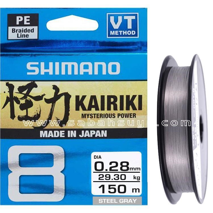 Shimano Kairiki 8 Örgü İp Misina 150m Steel Gray 0.28mm / 29.3kg