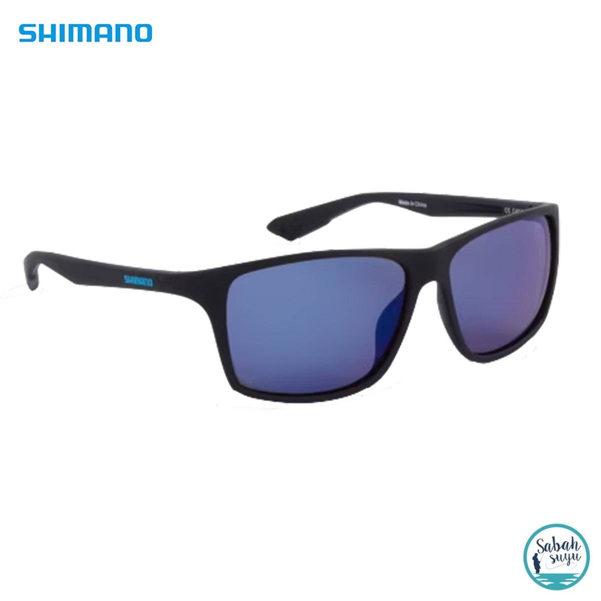 Shimano Technium Güneş Gözlüğü Matte Black - Blue Mirror