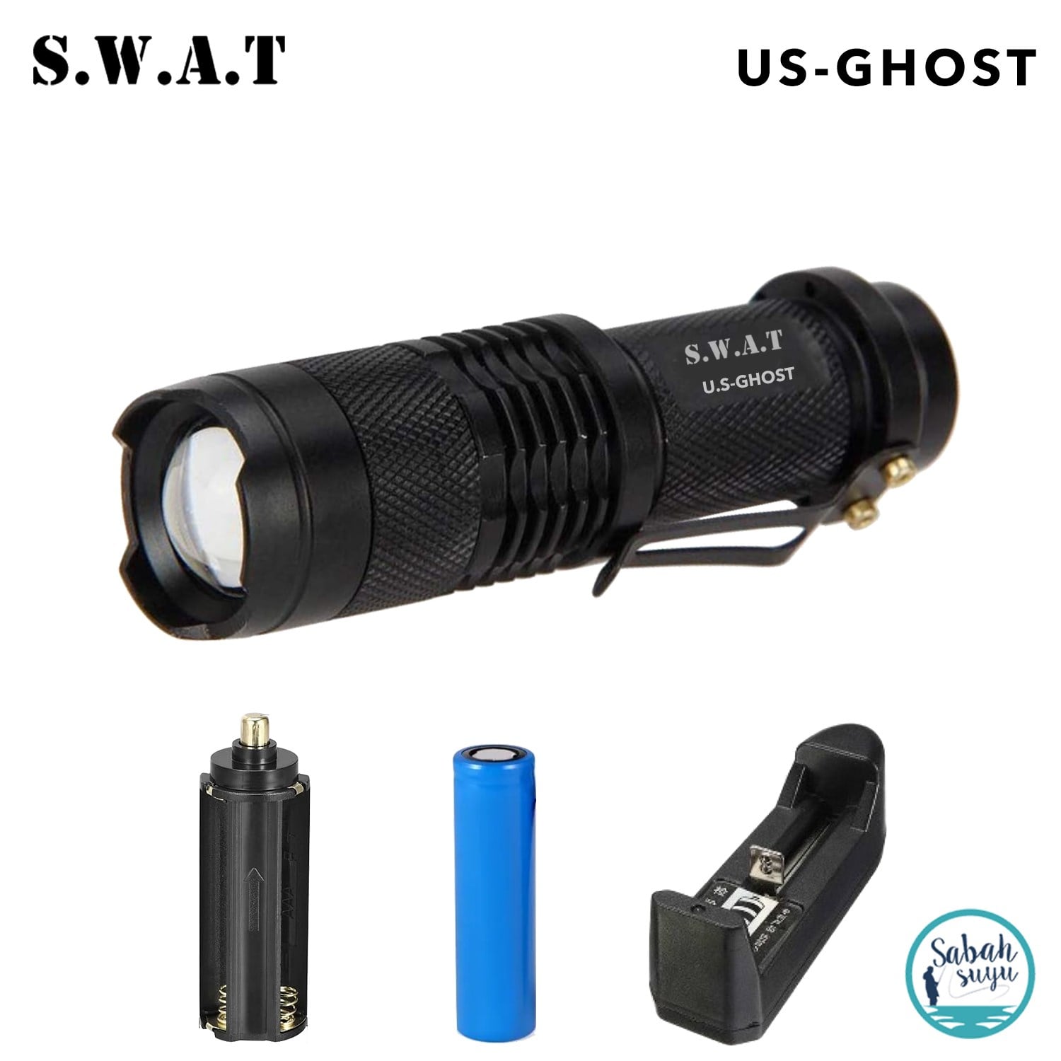 SWAT US-Ghost 3W Zoom Şarjlı Led El Feneri