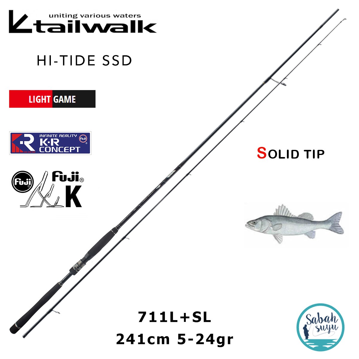 Tailwalk Hi-Tide SSD Solid 711L+SL 2.41mt 5-24gr (2P) Spin Kamış