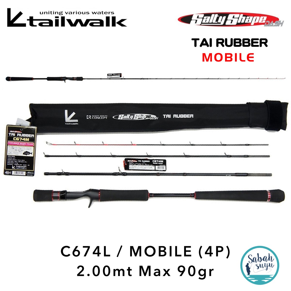 Tailwalk SSD Mobile C674L (4P) Tetikli Tai Rubber Kamış 2.00mt Max.90gr