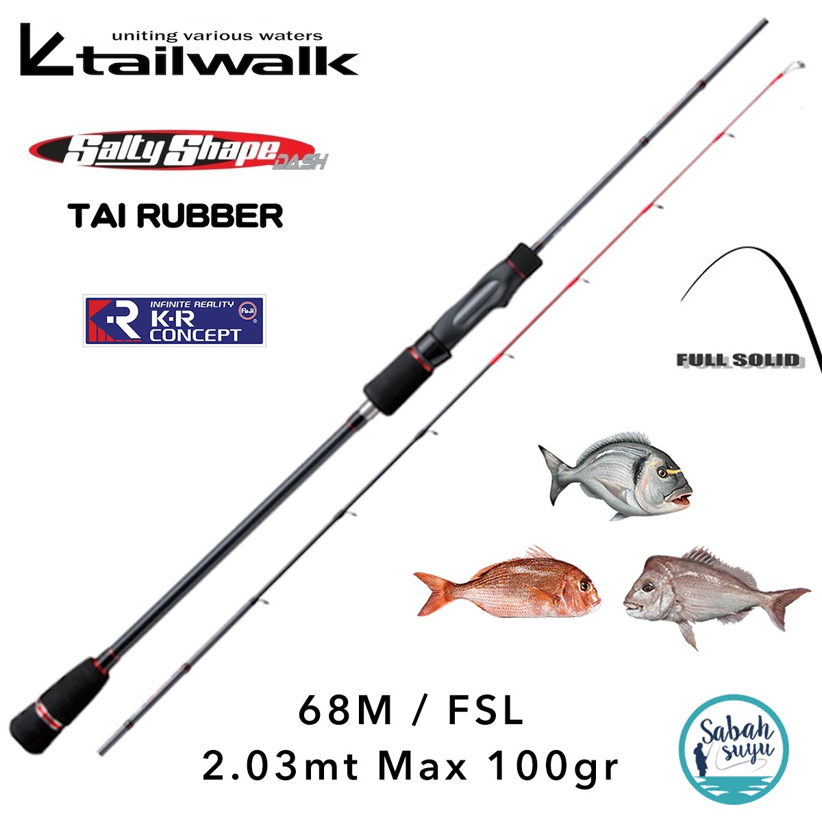 Tailwalk SSD Tai Rubber 68M/FSL Spin Kamış 2.03mt Max.100gr