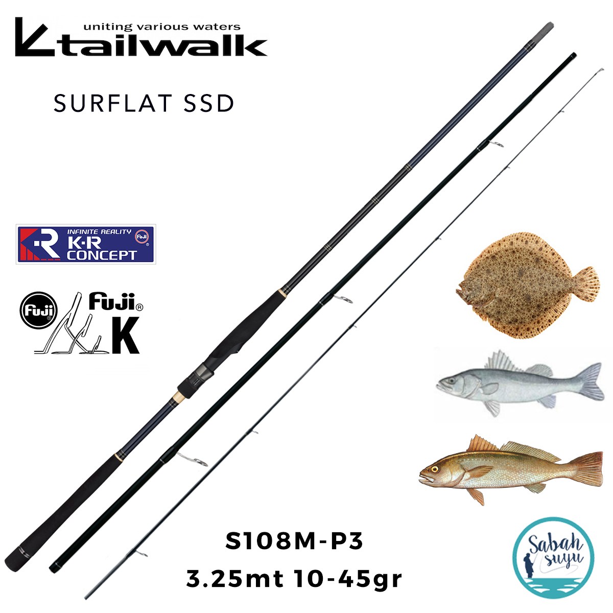 Tailwalk Surflat SSD S108M-P3 3.25mt 10-45gr (3P) Spin Kamış
