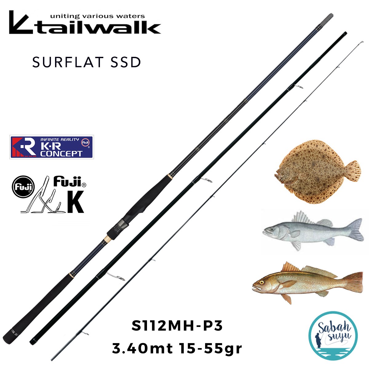 Tailwalk Surflat SSD S112MH-P3 3.40mt 15-55gr (3P) Spin Kamış