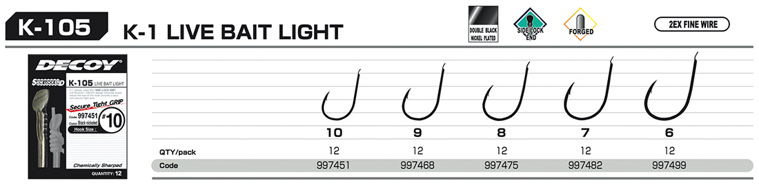 Decoy K-105 Live Bait Light Olta İğnesi BN #6