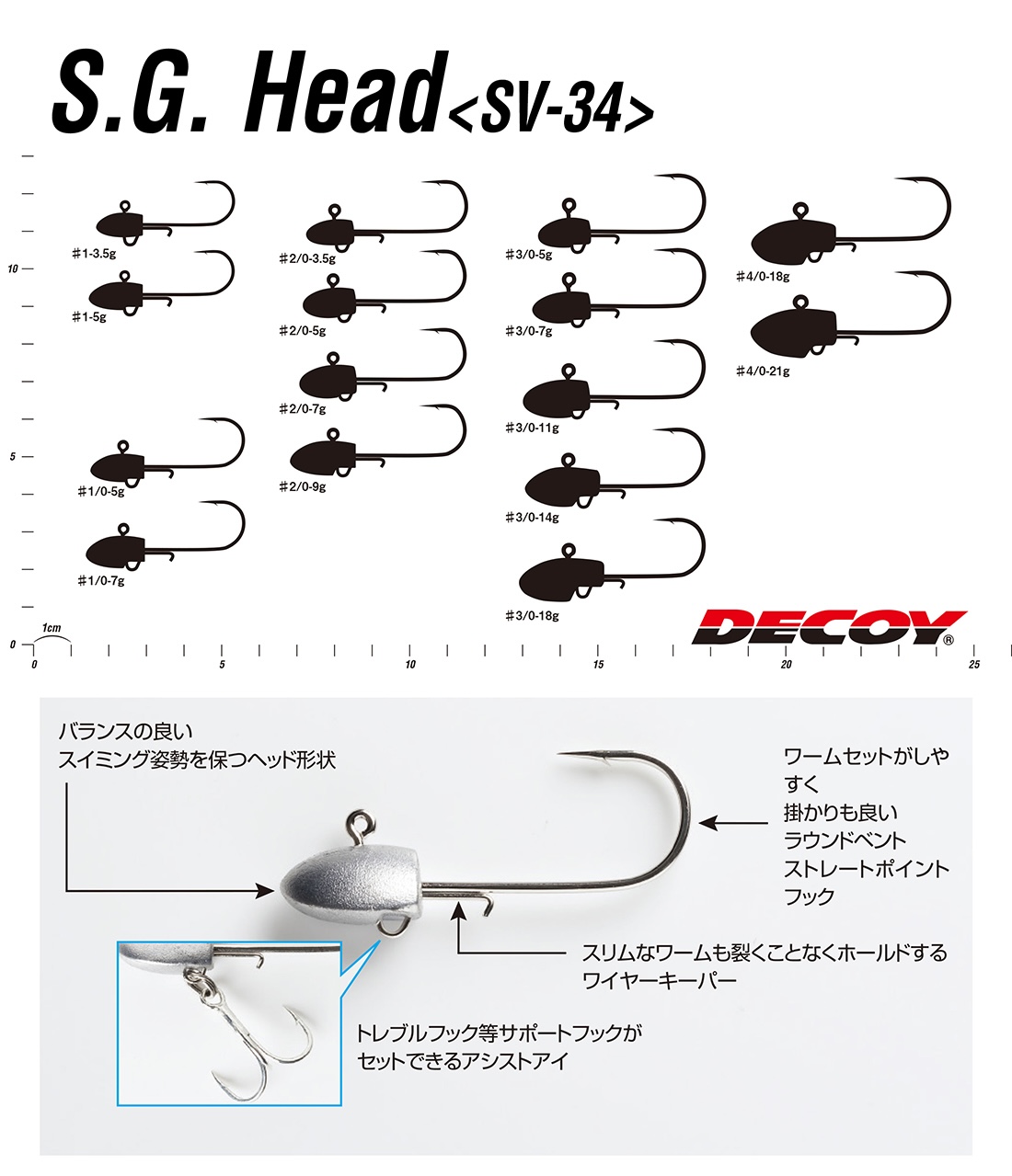 Decoy SV-34 SG Head Jighead 5gr #1/0 WN