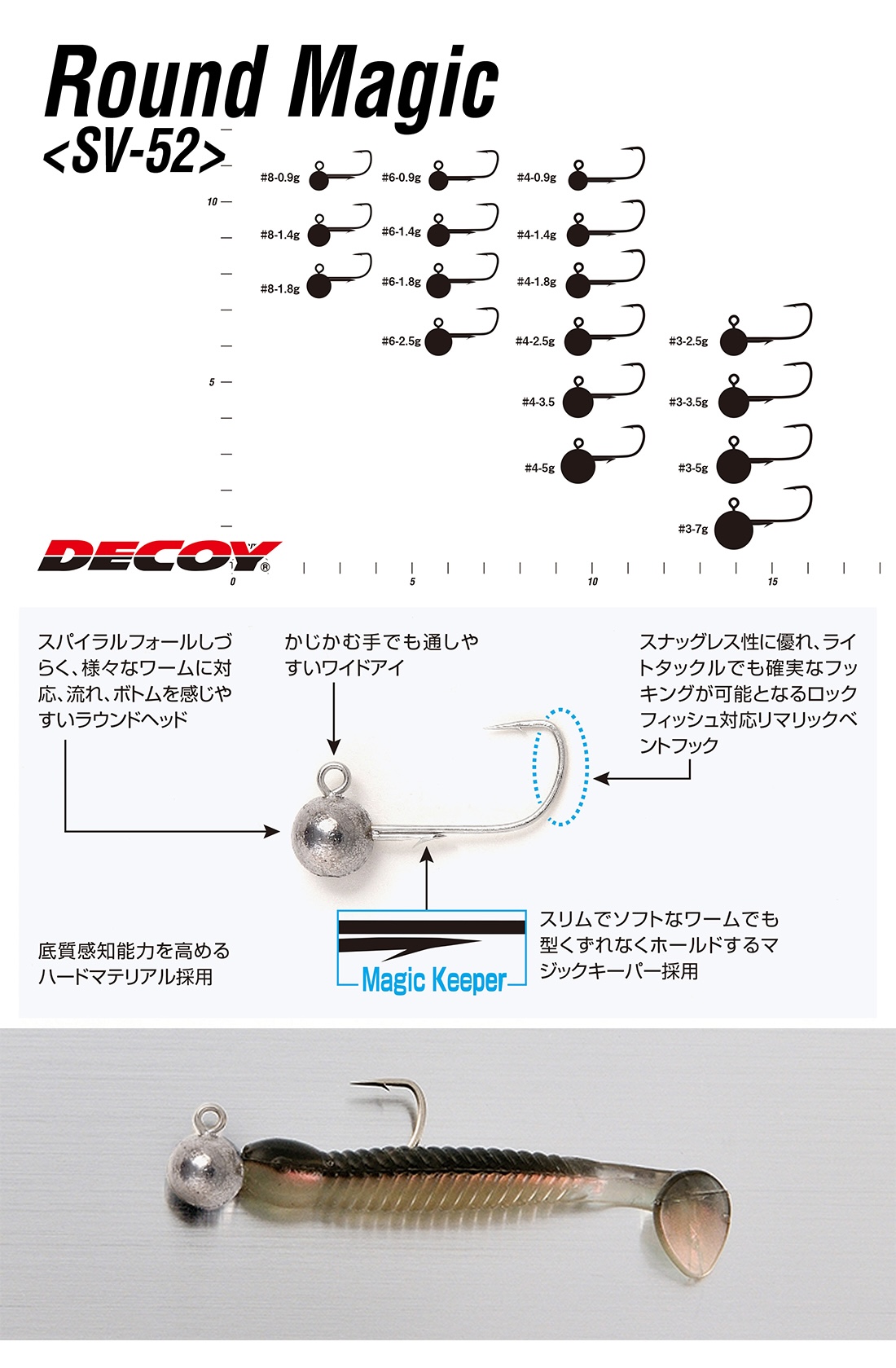 Decoy SV-52 Round Magic Jighead 0.9gr #6 WN (5 Adet)