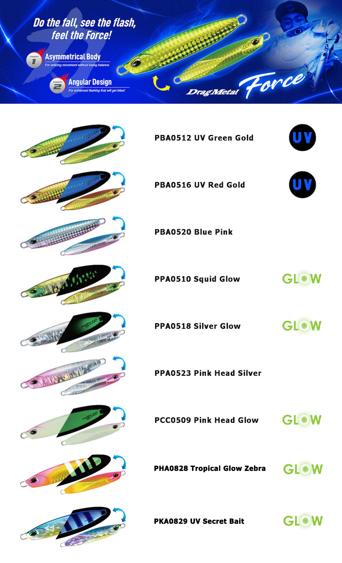 Duo Drag Metal Force Jig 150gr. 97mm PPA0510 Squid Glow