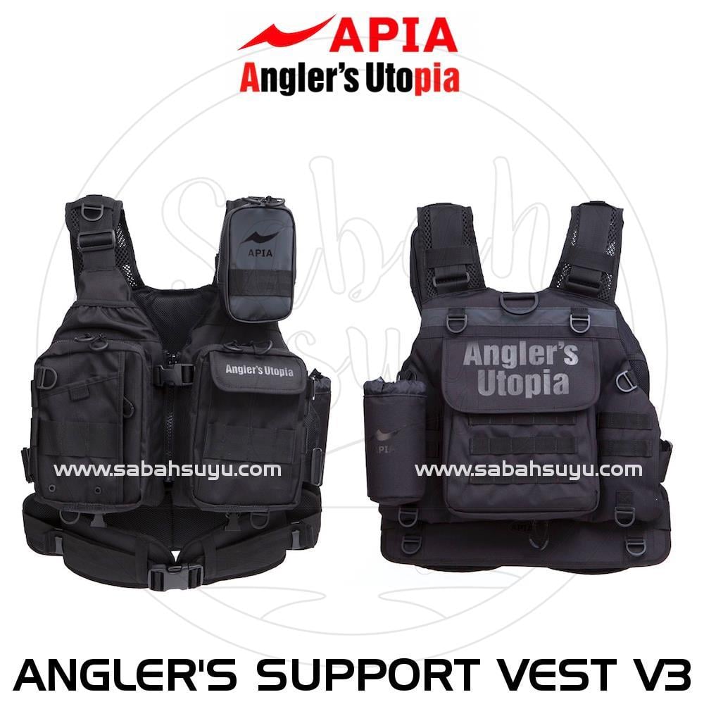 Apia Anglers Support Vest V3 Spin ve Can Yeleği Black/Black