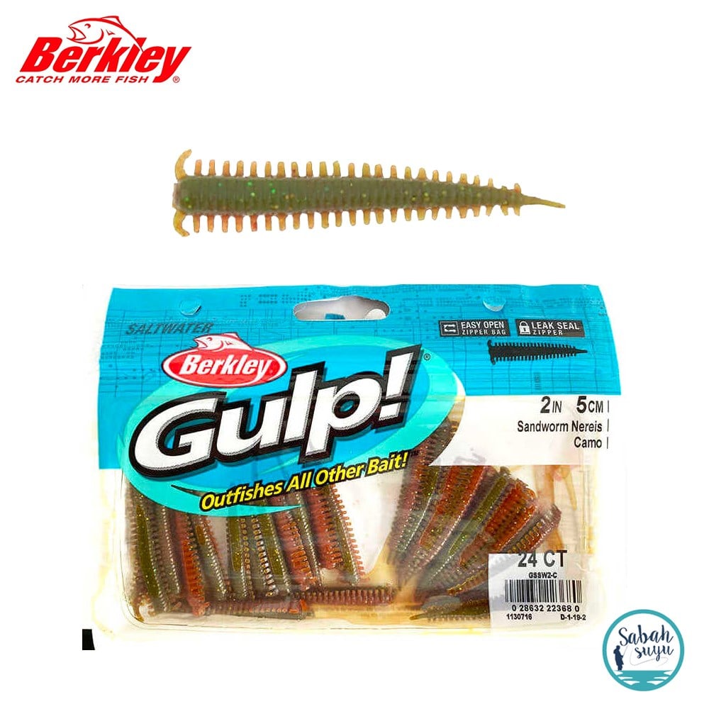Berkley Gulp Nereis Sandworm Kokulu Silikon Kurt 5cm (24Ad) Camo