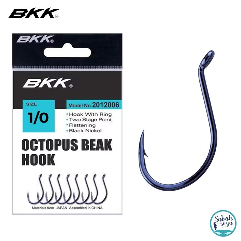 BKK 2012006 Octopus Beak Delikli İğne Siyah #1/0 (8 Adet)