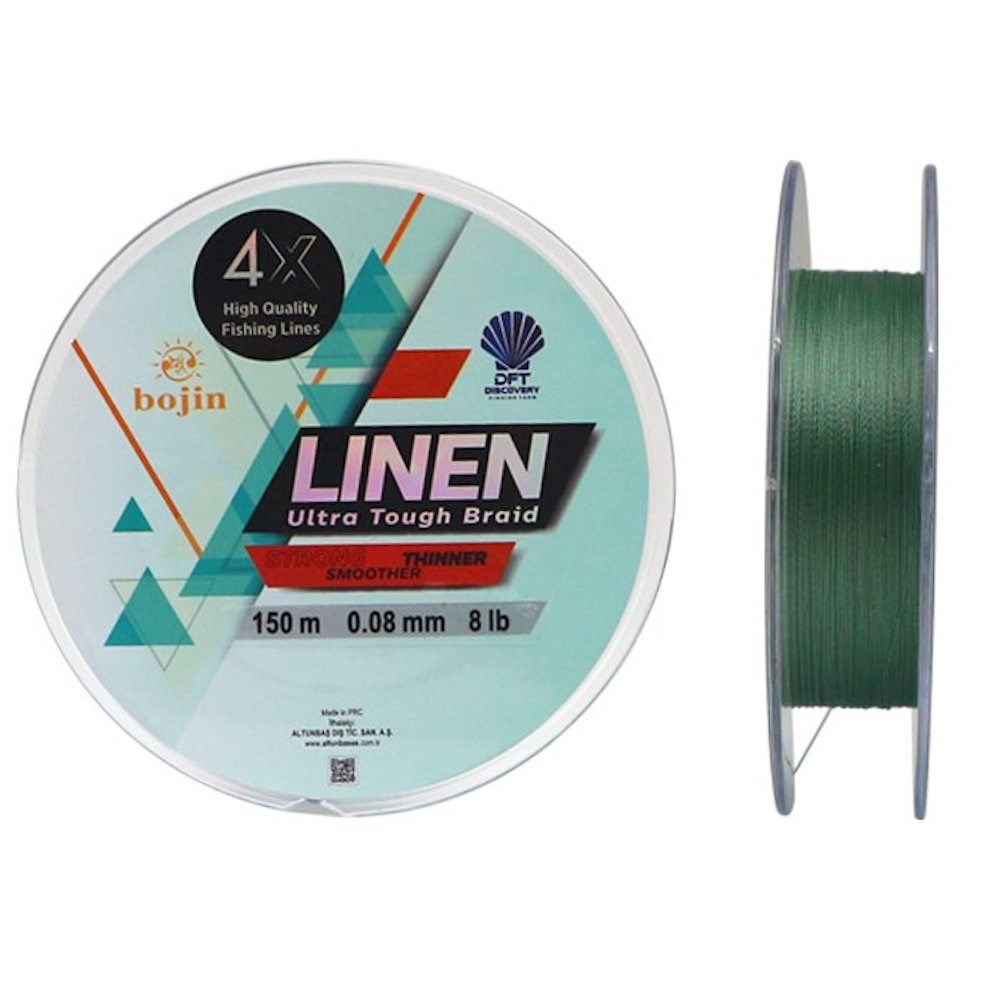 Bojin Linen 4X İp Misina Yeşil 150t 0.08mm 8lb