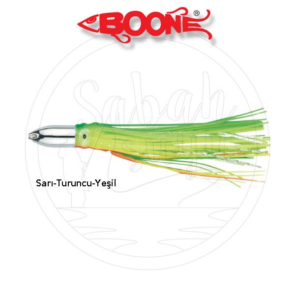 Boone Chrome Jet Bullet Püskül Sırtı Sahtesi 12cm 28gr Sarı Turuncu Yeşil