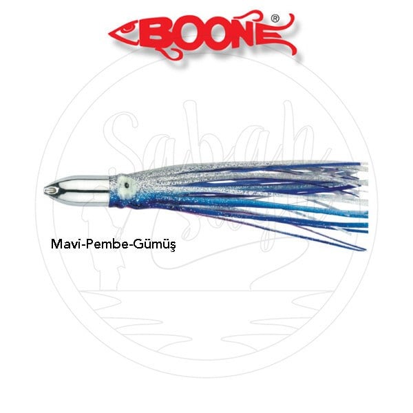Boone Chrome Jet Bullet Püskül Sırtı Sahtesi 12cm 28gr Mavi Pembe Gümüş